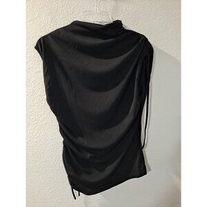 Zara Women's Black Sleeveless High Neck Blouse Sleek Stylish Classic, Large NWT